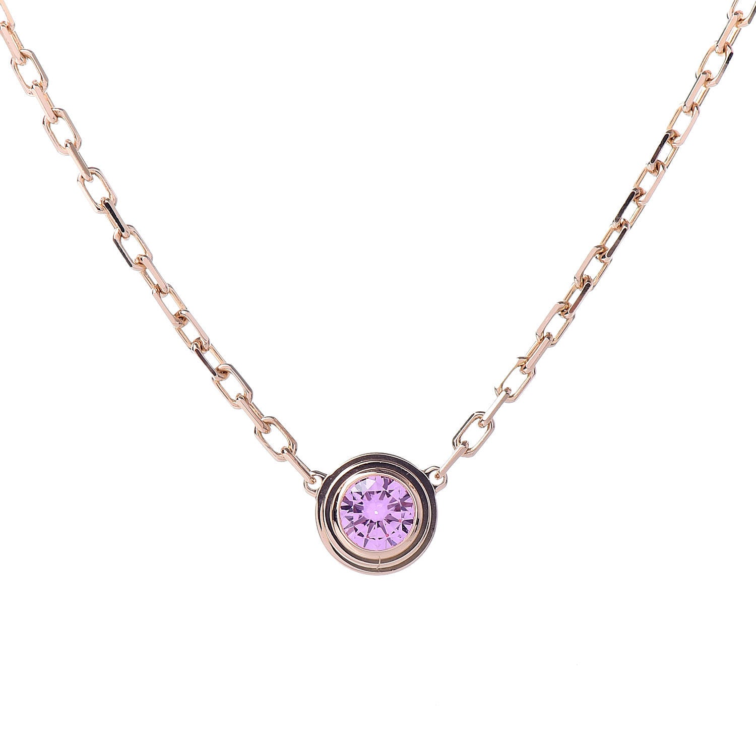 Cartier 18K Pink Gold Pink Sapphire D'Amour Pendant Necklace 4 of 7