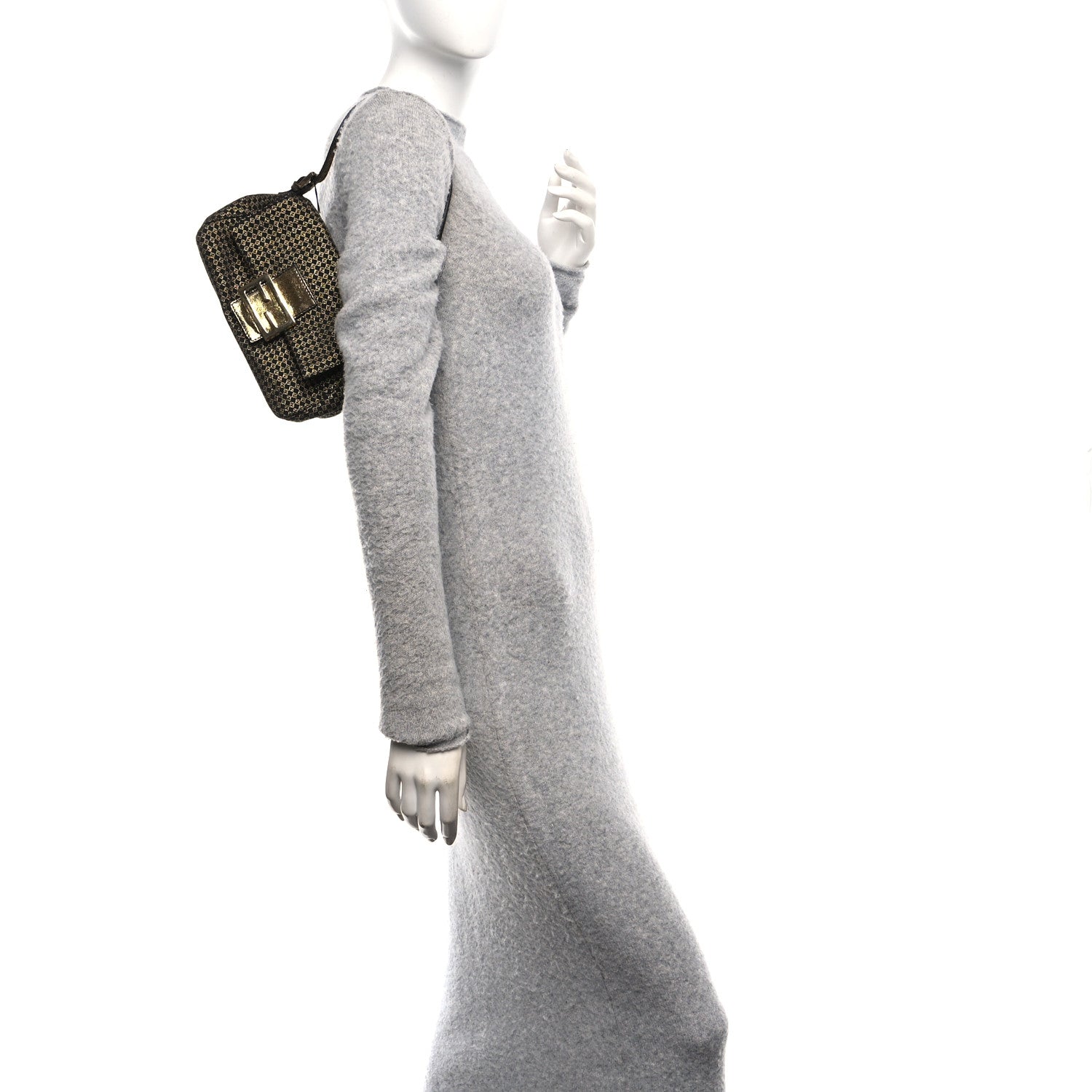 Fendi Micro Zucchino Forever Mini Mama Baguette Black Gold 2 of 9
