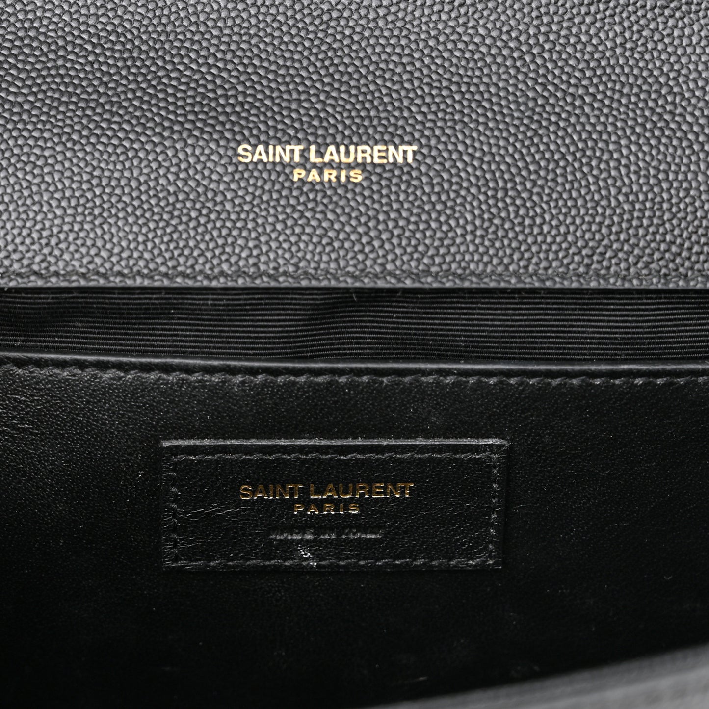 Grain De Poudre Medium Classic Monogram Kate Satchel Black