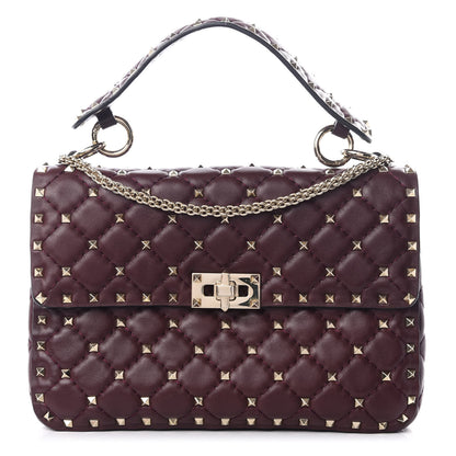Valentino Garavani Nappa Medium Rockstud Spike Shoulder Bag Rubin 1 of 8