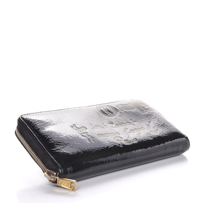 Saint Laurent Patent Y Mail Zip Around Wallet Black 4 of 7