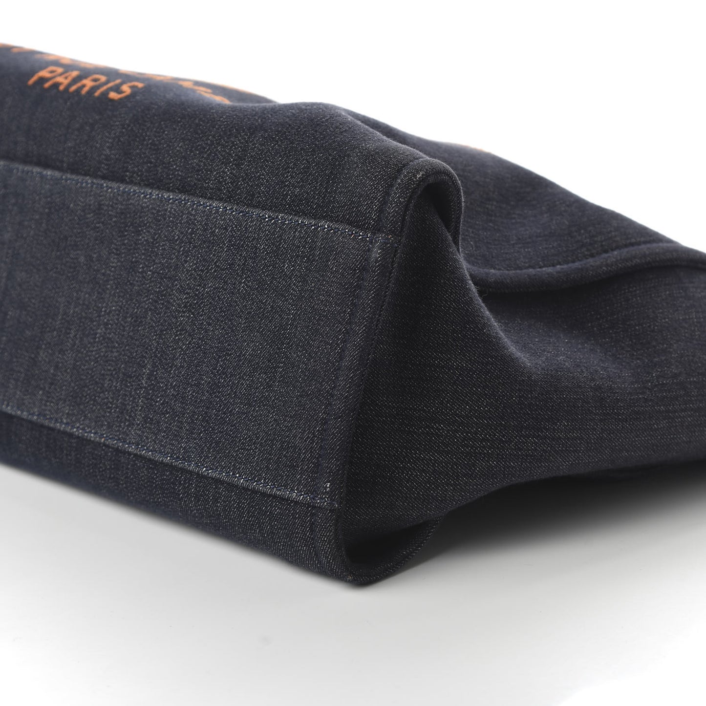 Denim Large Deauville Tote Blue Orange