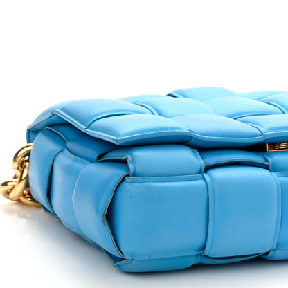 Bottega Veneta Lambskin Maxi Intreccio Padded Chain Cassette Crossbody Bag Swimming Pool 8 of 9