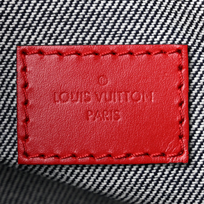 Louis Vuitton Denim Damier Monogram Patchwork Speedy Bandouliere 30 Blue Rouge 6 of 10