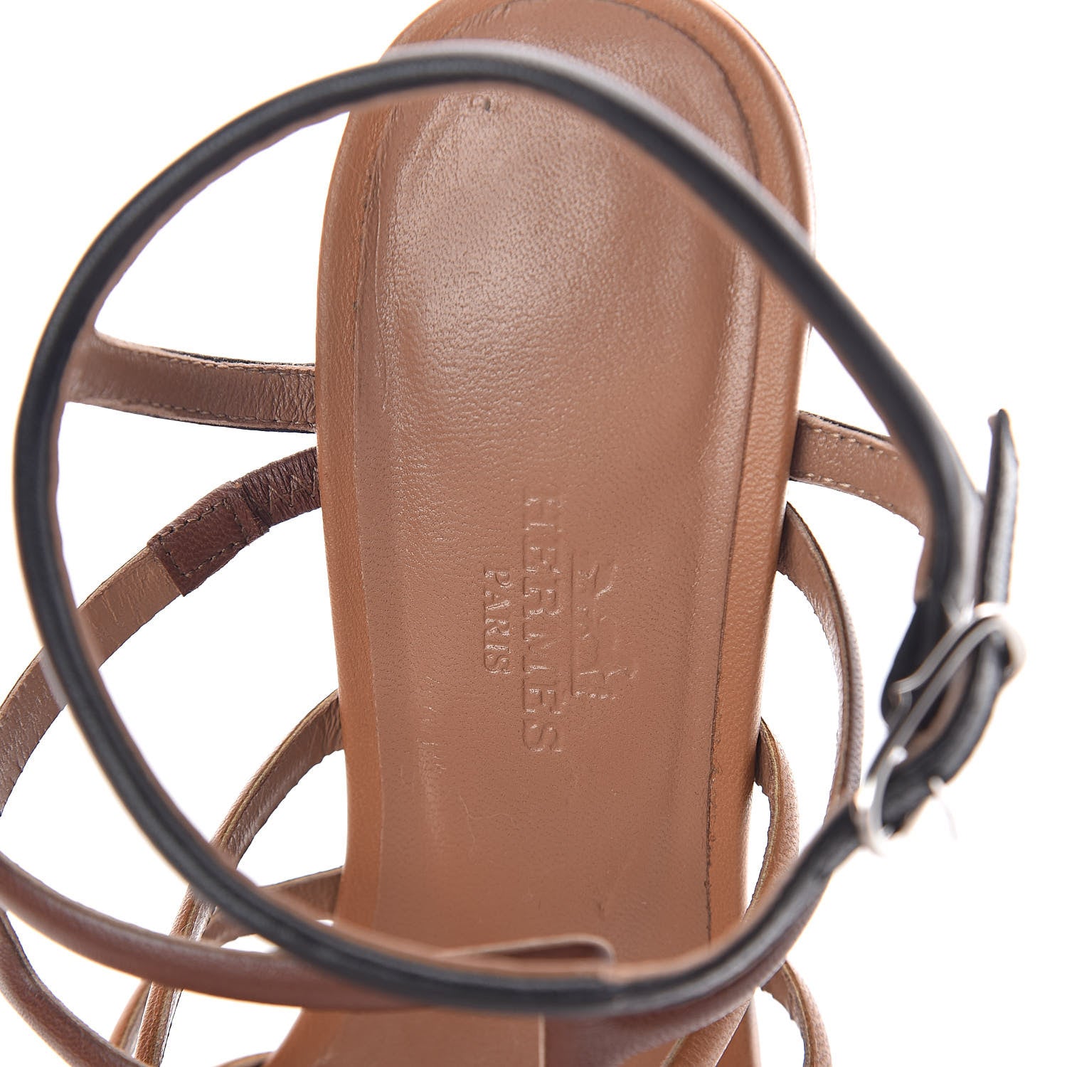 Hermes Calfskin Oracle Sandals 37.5 Palissandre Gold White Black 5 of 10