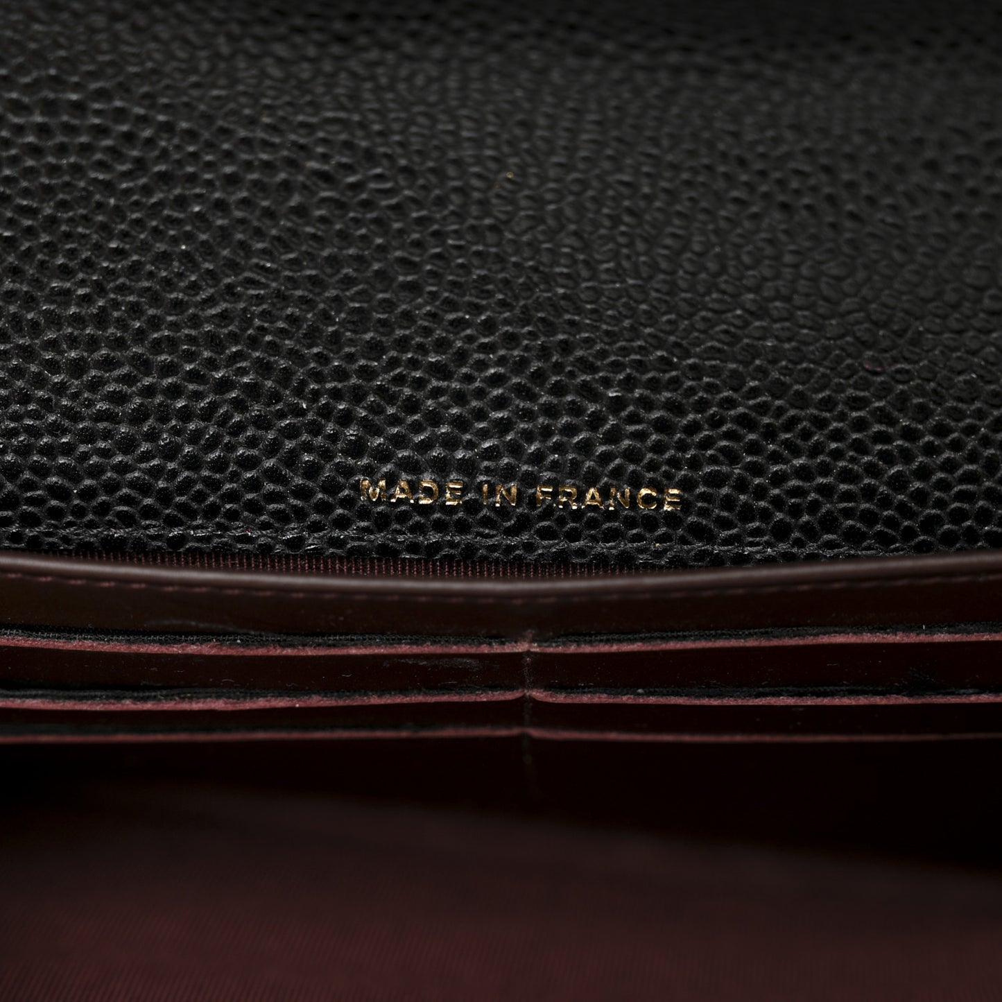 Caviar Quilted Large Gusset Flap Wallet Black