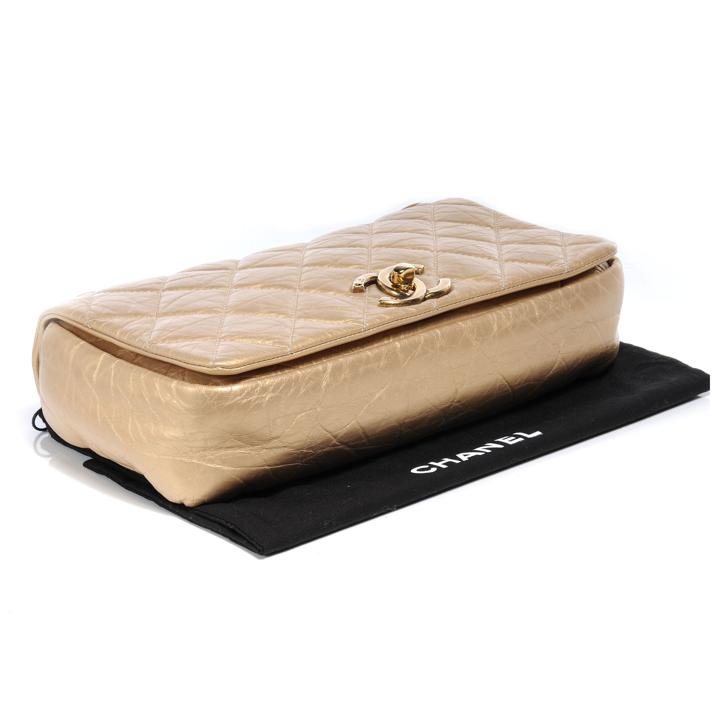 Quilted Medium Pondichery Flap Gold
