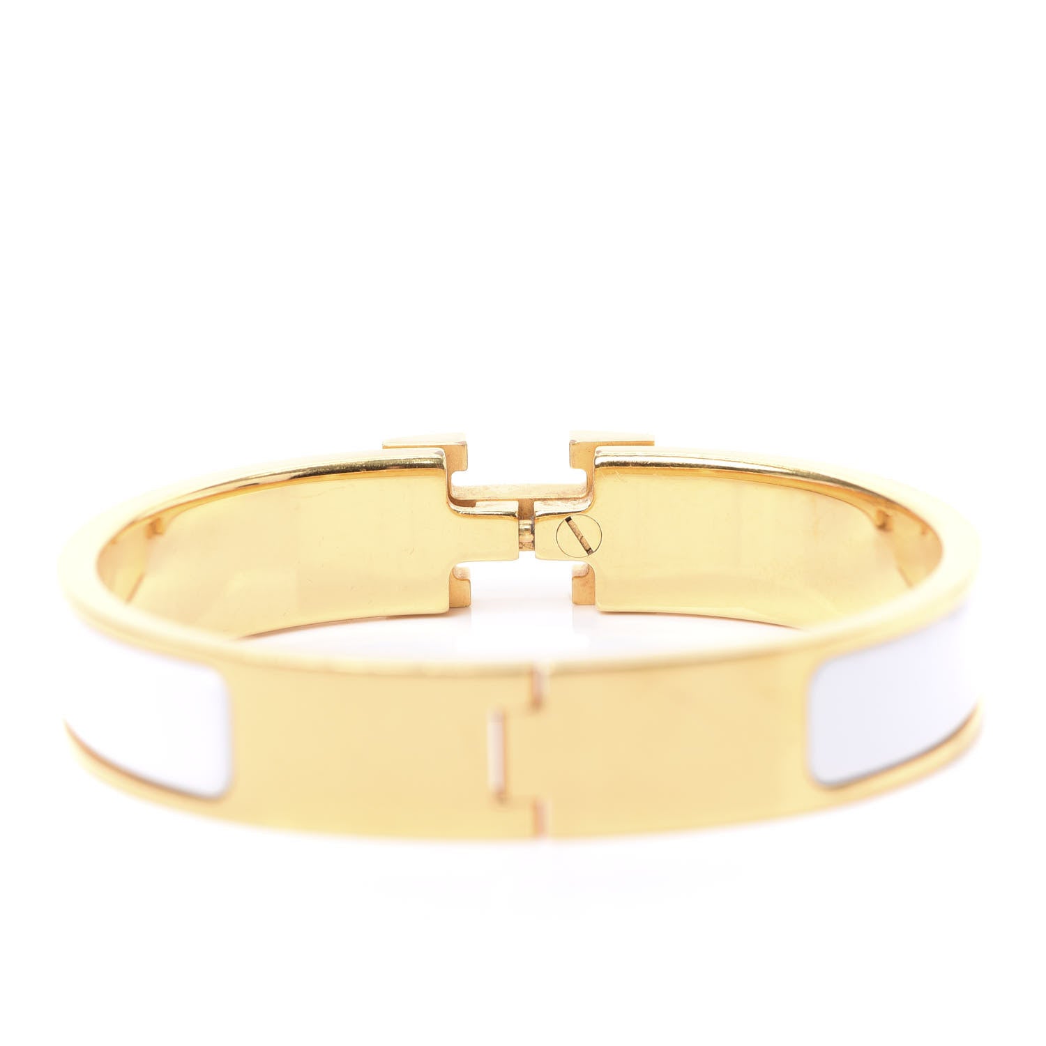 Hermes Enamel Narrow Clic Clac H Bracelet PM White 4 of 5