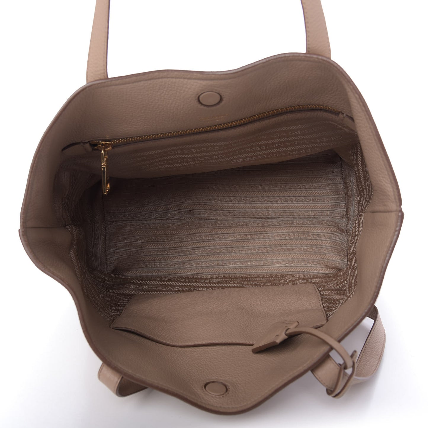 Vitello Daino Pocket Shopping Tote Cammeo