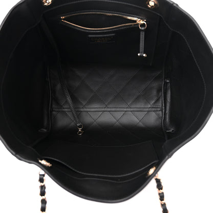 Chanel Calfskin Stitched Small Shopping Tote Black 6 of 12