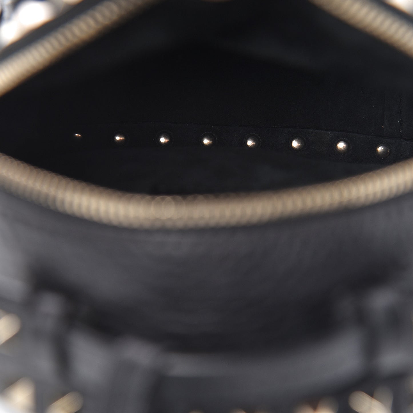 Pebbled Calfskin Mini Rockstud Backpack Black