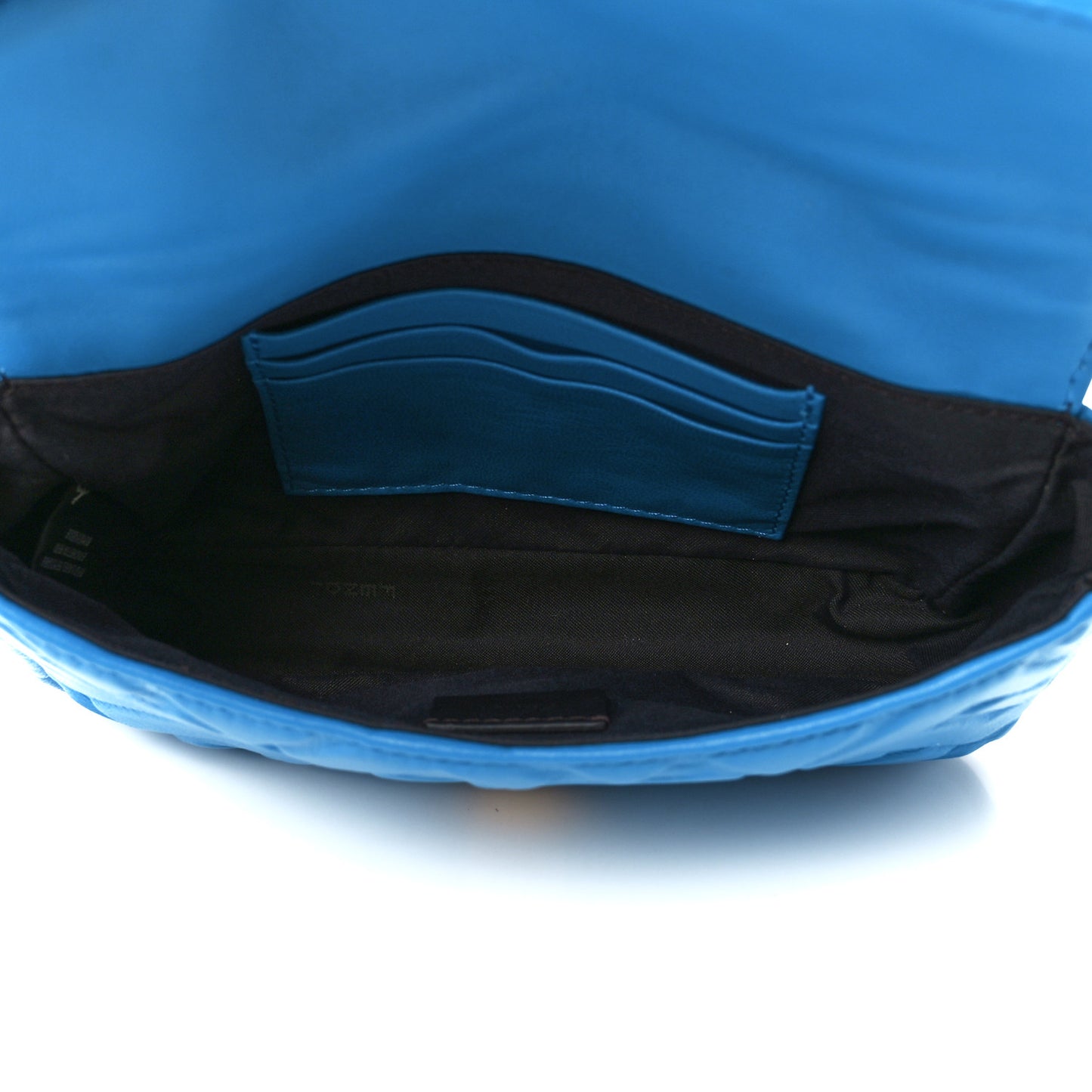 Nappa FF 1974 Embossed Mini Baguette Blue Royal