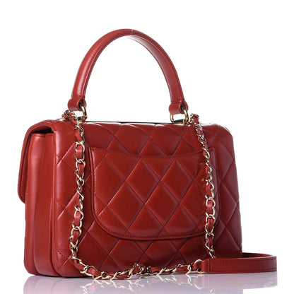 Chanel Lambskin Quilted Small Trendy CC Flap Dual Handle Bag Red 4 of 11