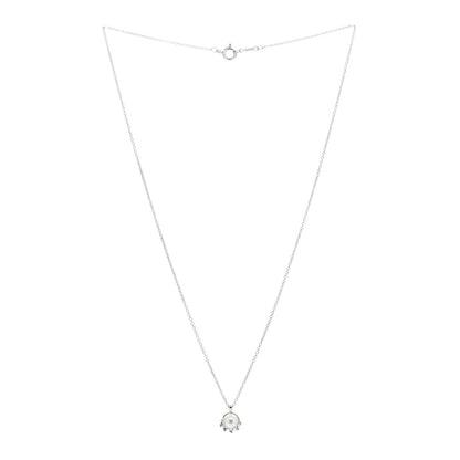 Tiffany Sterling Silver Pearl Paloma Picasso Olive Leaf Pendant Necklace 3 of 4