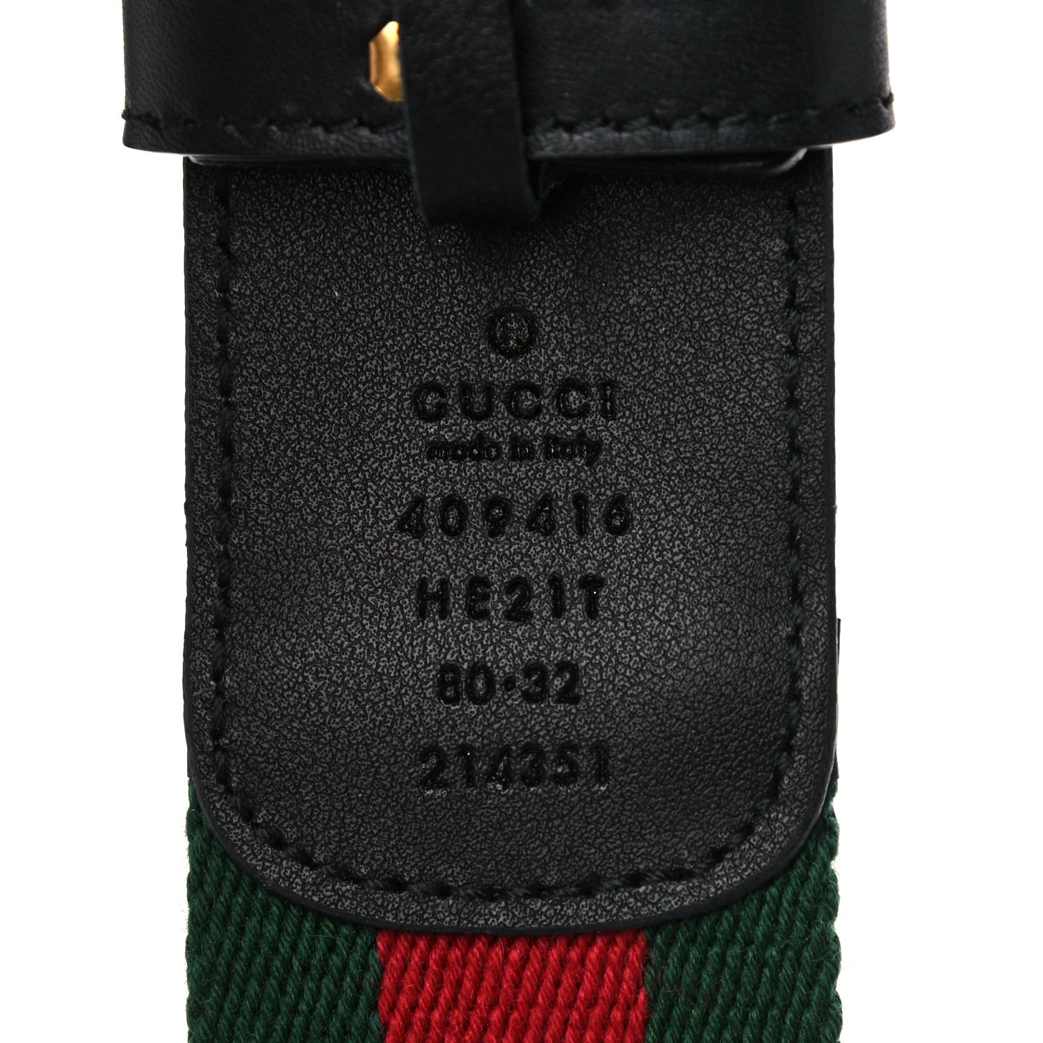 Gucci Nylon Calfskin Double G 40mm Web Belt 80 32 Green Red Black 3 of 6