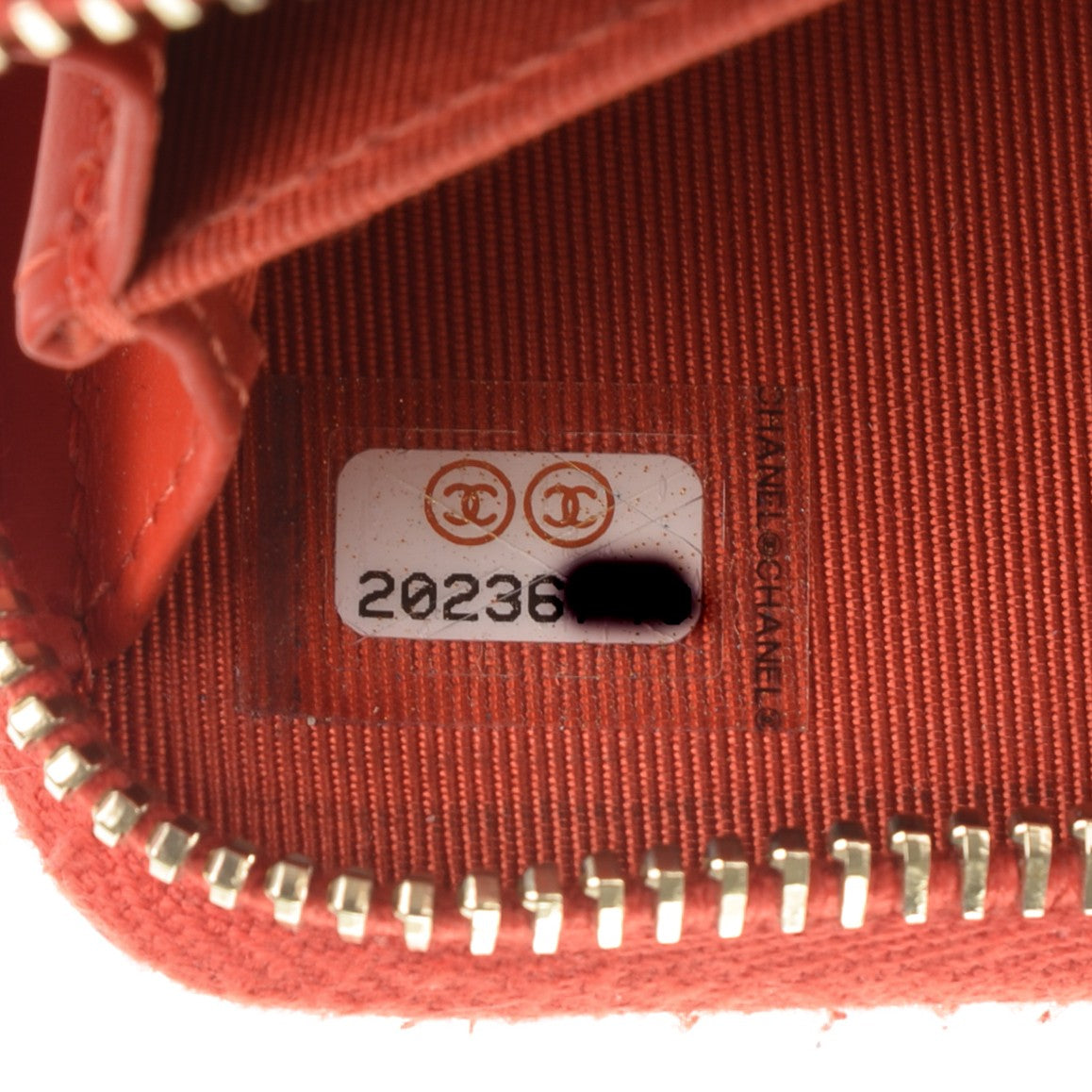 Chanel Pearly Caviar Quilted Zip Coin Purse Orange 7 of 7