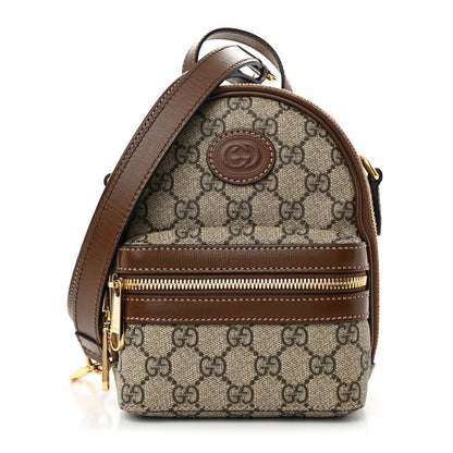 Gucci GG Supreme Monogram Azalea Calfskin Retro Interlocking G Multi-Function Bag Beige Ebony Brown Sugar 1 of 11