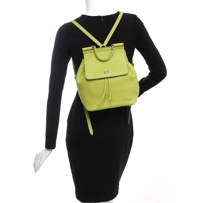 Dolce & Gabbana Pebbled Calfskin Sicily Backpack Green 2 of 6