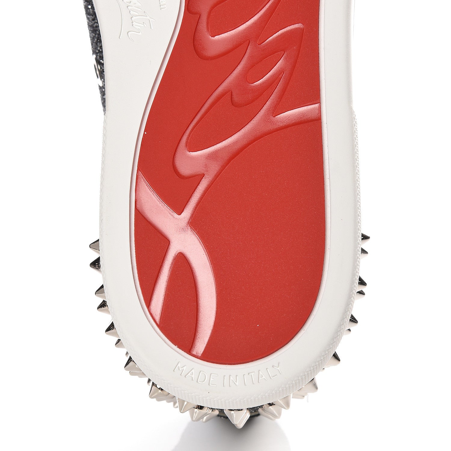 Christian Louboutin Crosta Womens Vieira Spiked Flat Comete Sneakers 39.5 Black Silver 9 of 11
