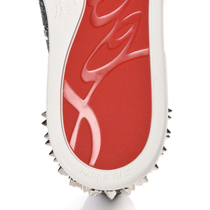 Christian Louboutin Crosta Womens Vieira Spiked Flat Comete Sneakers 39.5 Black Silver 9 of 11
