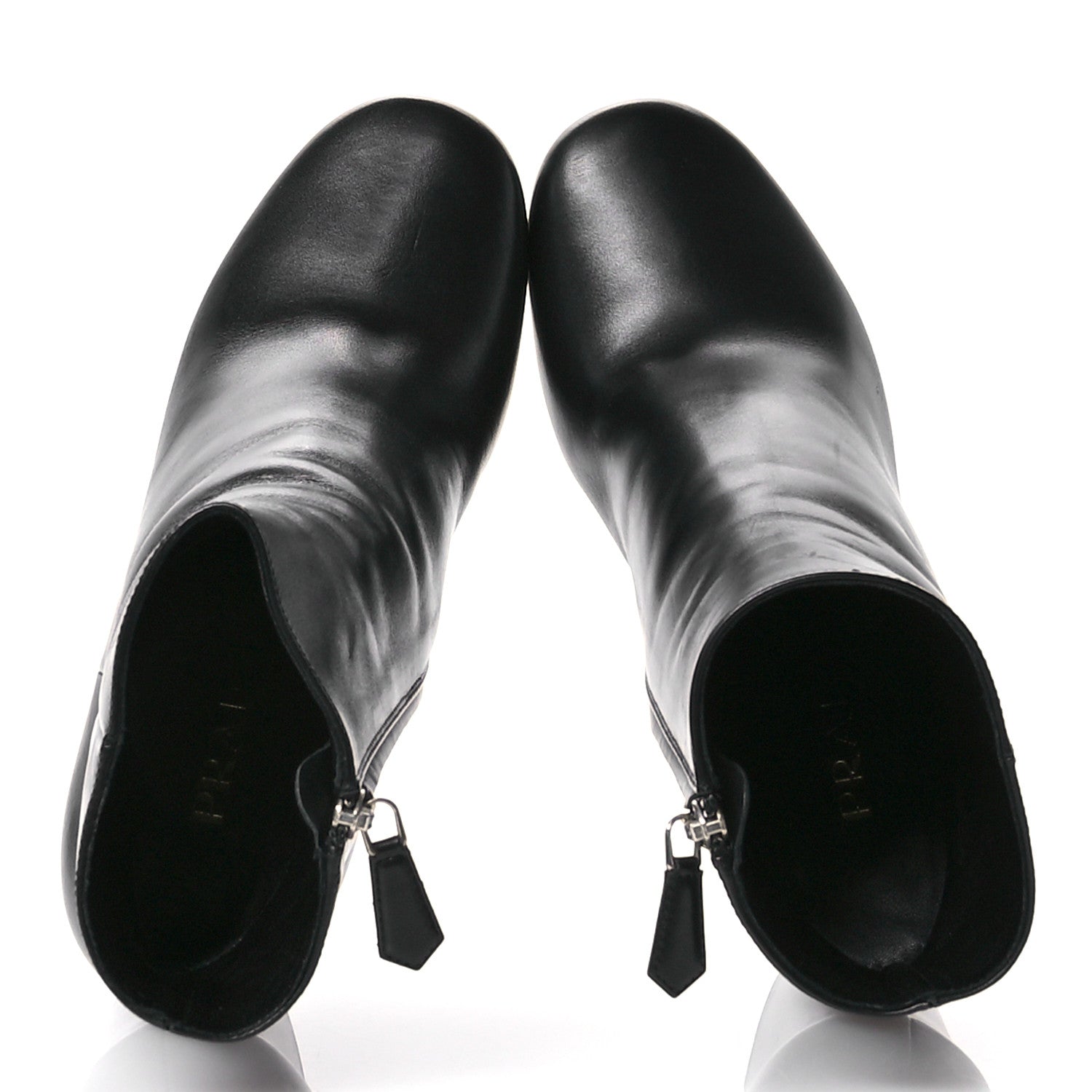 Prada Vitello Ankle Boots 37.5 Black 2 of 8