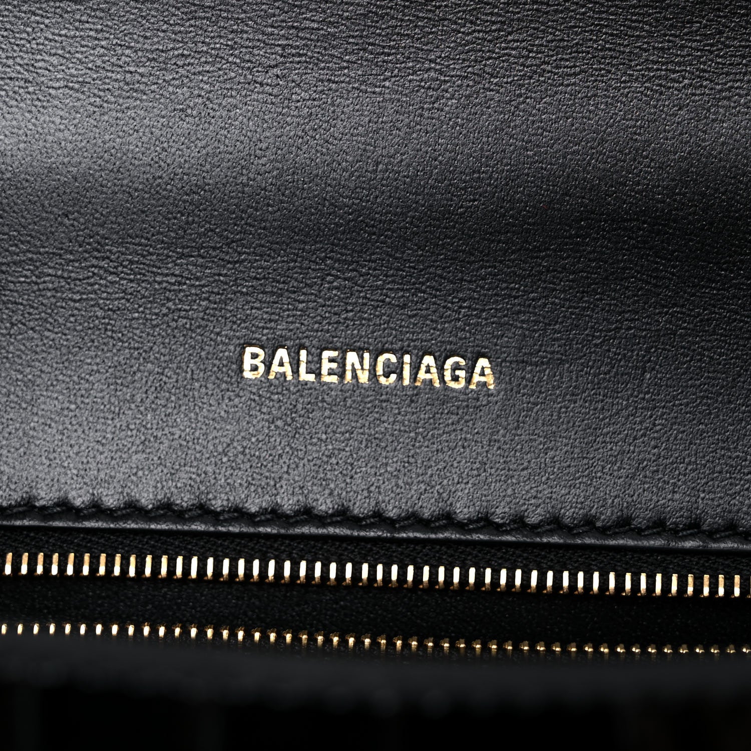 Balenciaga Shiny Calfskin Crocodile Embossed Small Hourglass Top Handle Bag Black 6 of 16