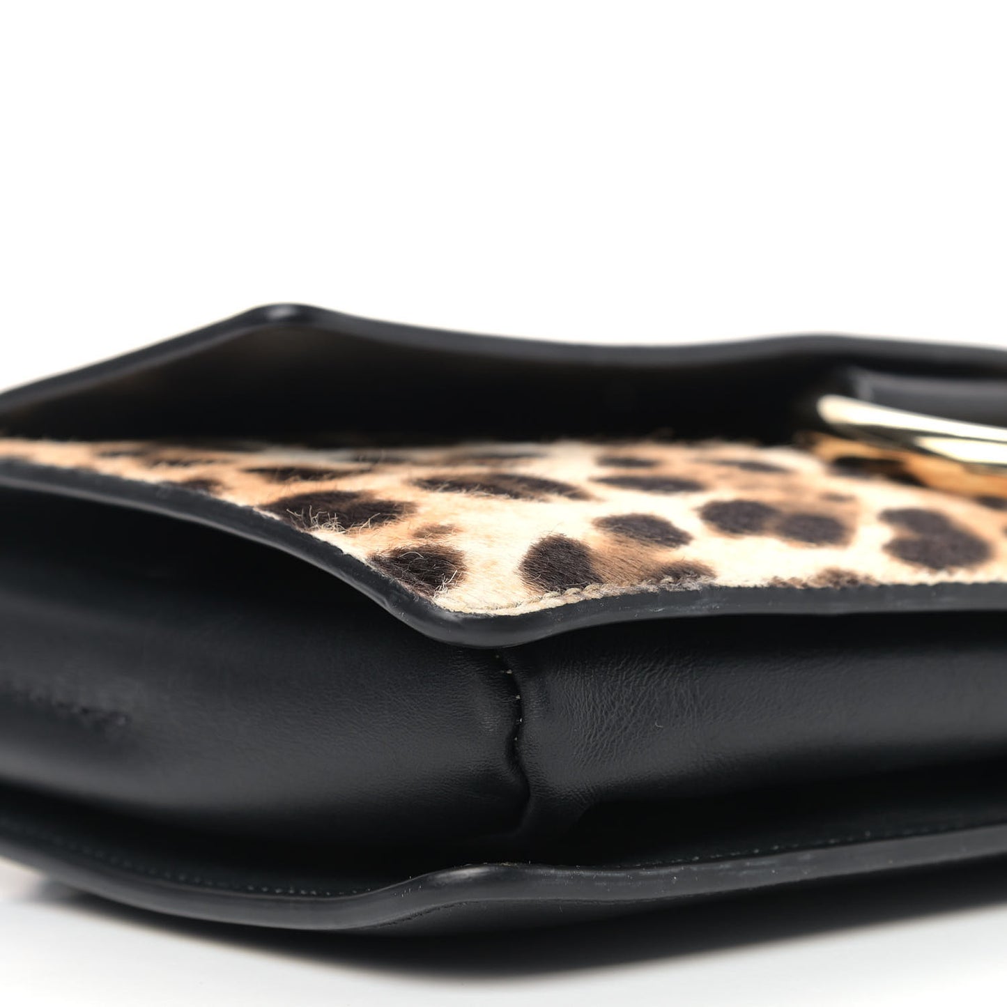 Calfskin Pony Hair Leopard Print Small Faye Shoulder Bag Abstract White