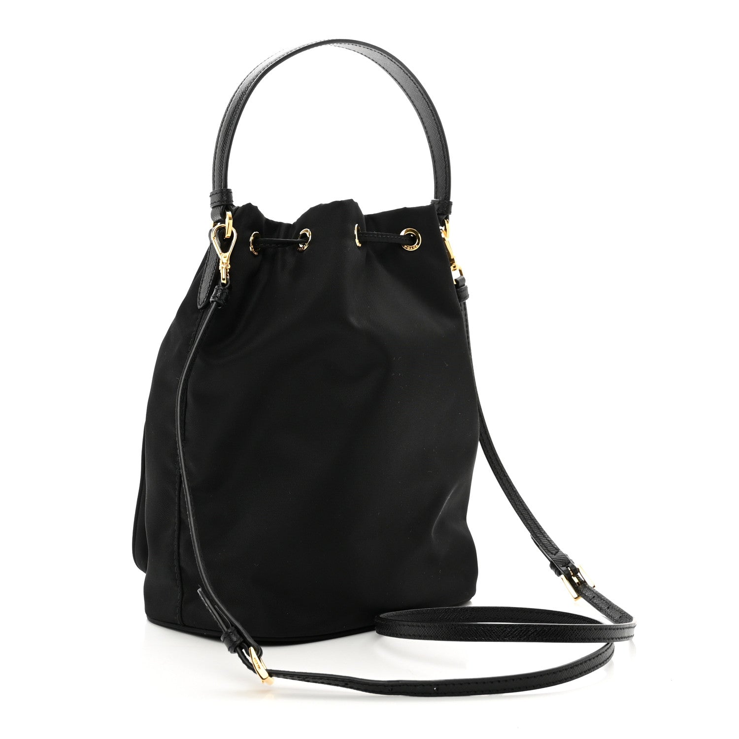 Prada Re-Nylon Duet Drawstring Shoulder Bag Black 3 of 9