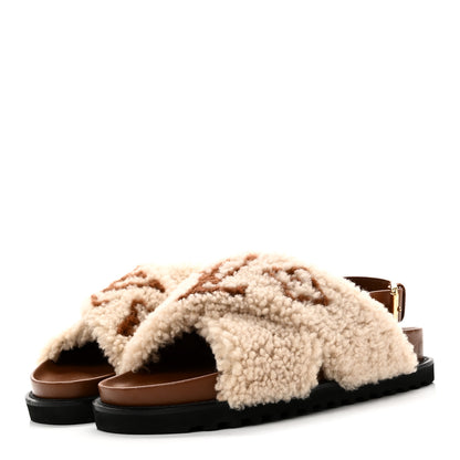 Louis Vuitton Shearling Paseo Flat Comfort Sandal 38.5 Nude 4 of 10
