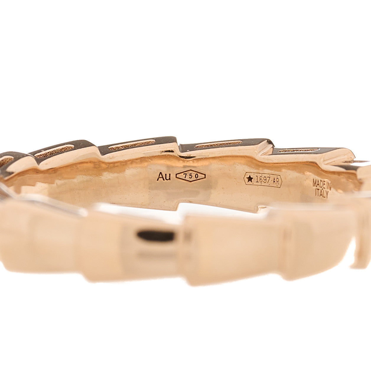 Bulgari 18K Rose Gold Serpenti Viper Band Ring 53 6.5 8 of 8