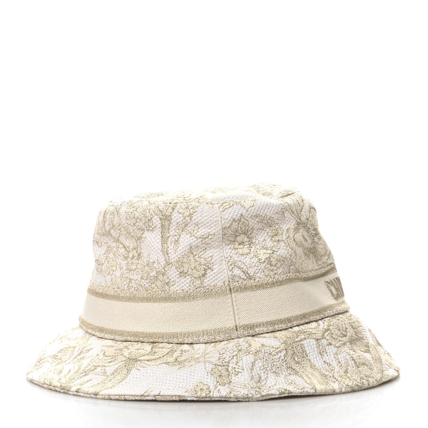 ディオール ホリデー バケットハット ホワイト×ゴールド #57 Christian Dior Cotton D-Bobby Small Brim Bucket Hat 57 White Gold