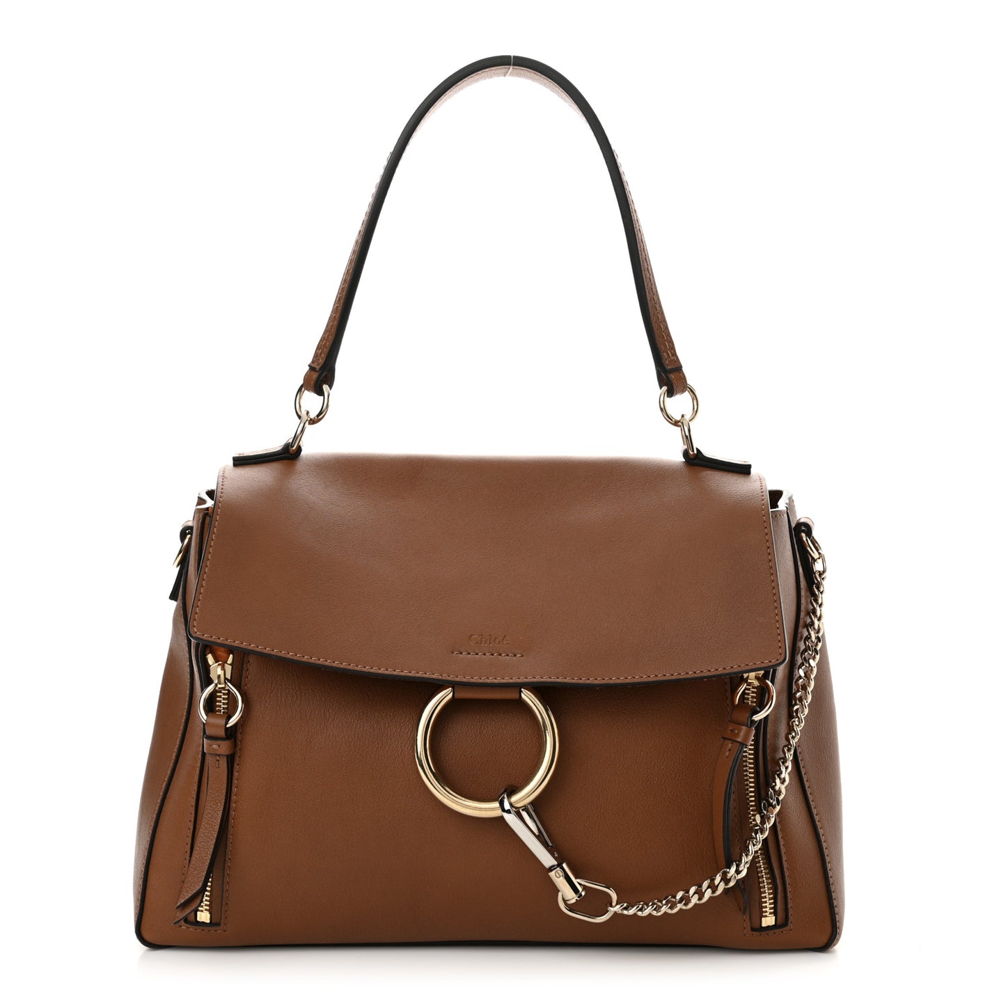 Calfskin Medium Faye Day Shoulder Bag Tan