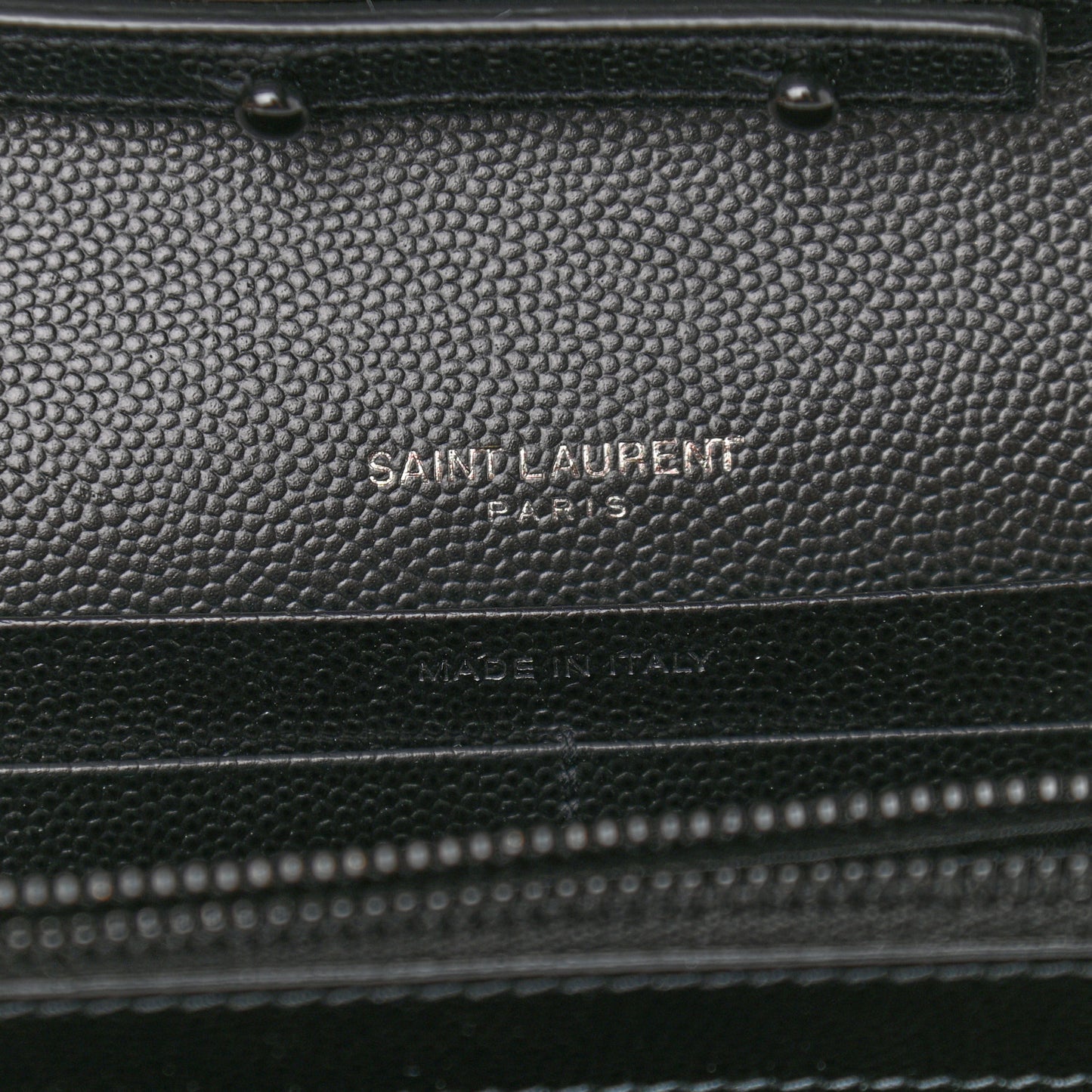 Grain De Poudre Matelasse Chevron Monogram Monochrome Chain Wallet Black