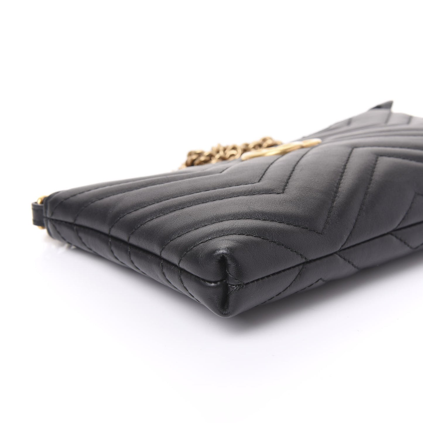Calfskin Matelasse Mini GG Marmont Chain Bag Black