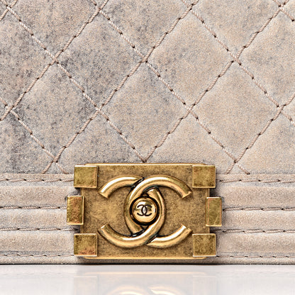 Chanel Iridescent Calfskin Quilted Large Boy Flap Beige 16 of 18