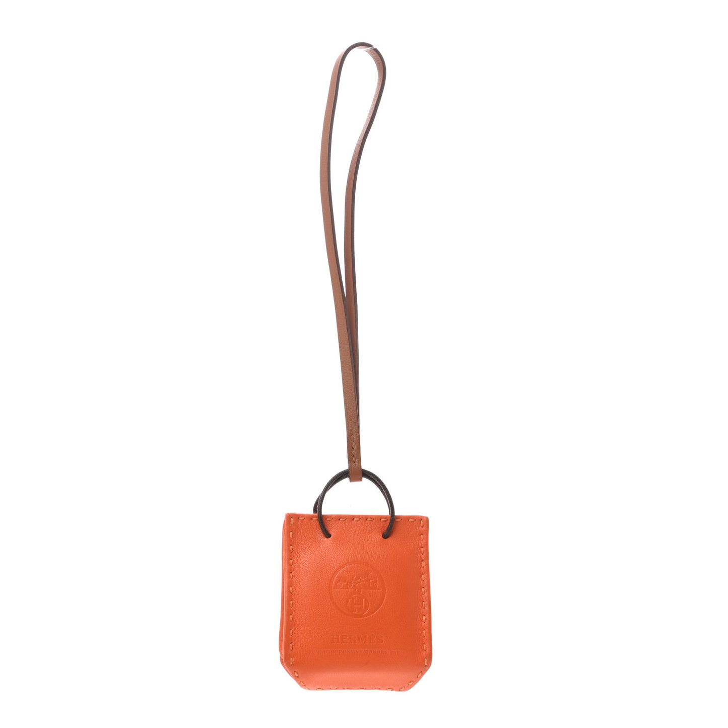 Milo Lambskin Swift Shopping Bag Charm Feu Gold