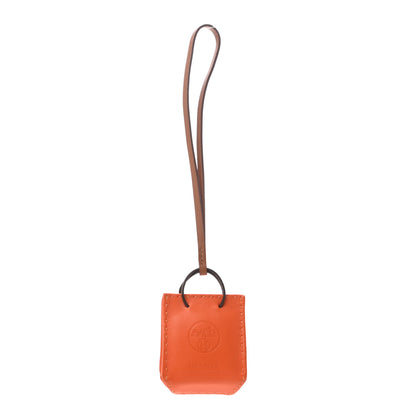 Hermes Milo Lambskin Swift Shopping Bag Charm Feu Gold 1 of 3