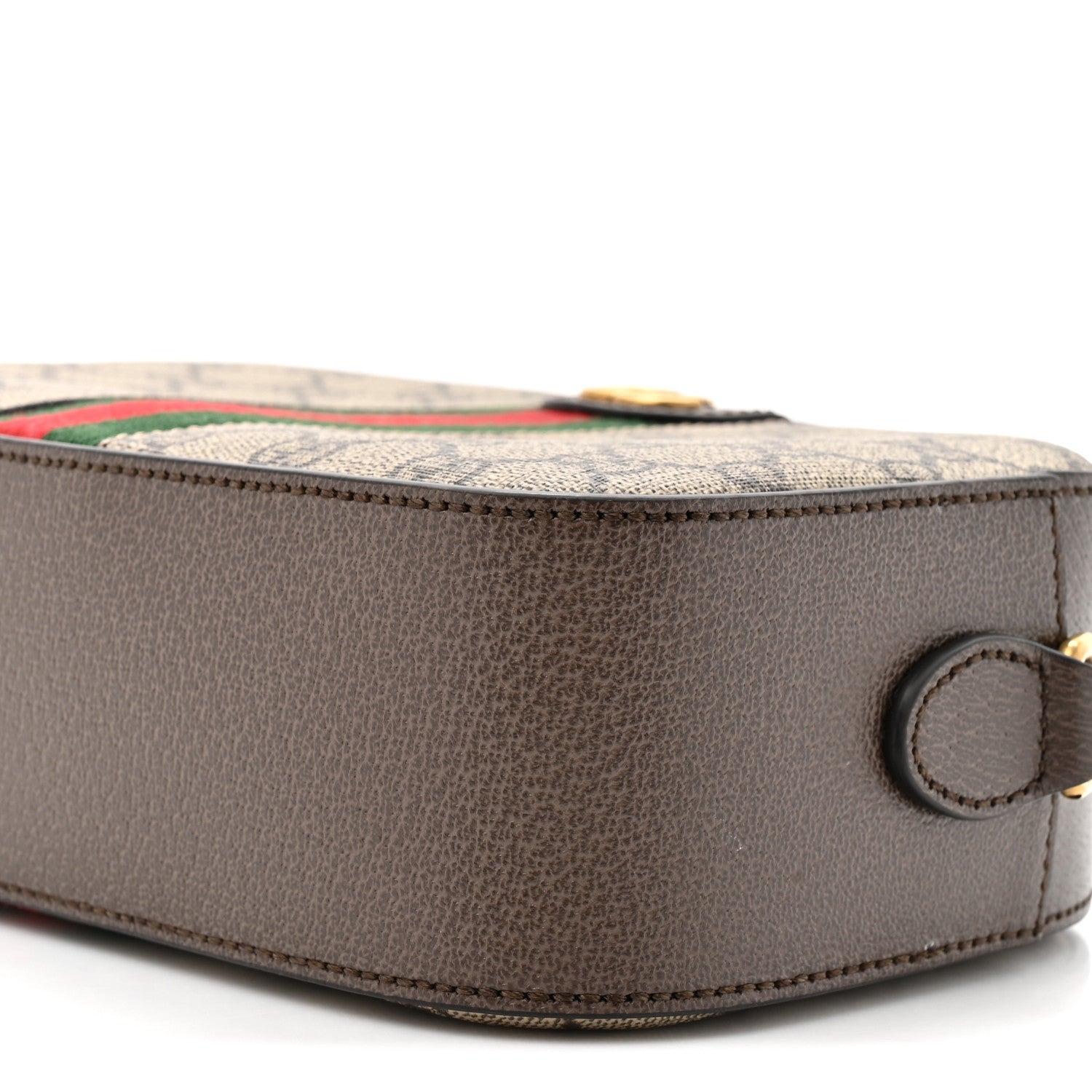 Gucci GG Supreme Monogram Textured Dollar Calfskin Web Ophidia Small Crossbody Bag Beige Ebony New Acero 9 of 10