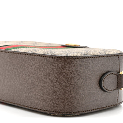 Gucci GG Supreme Monogram Textured Dollar Calfskin Web Ophidia Small Crossbody Bag Beige Ebony New Acero 9 of 10