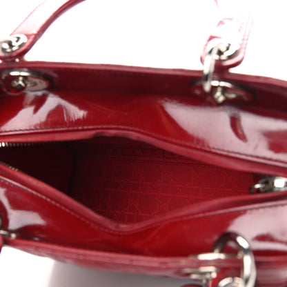 Christian Dior Patent Cannage Medium Lady Dior Red 6 of 12