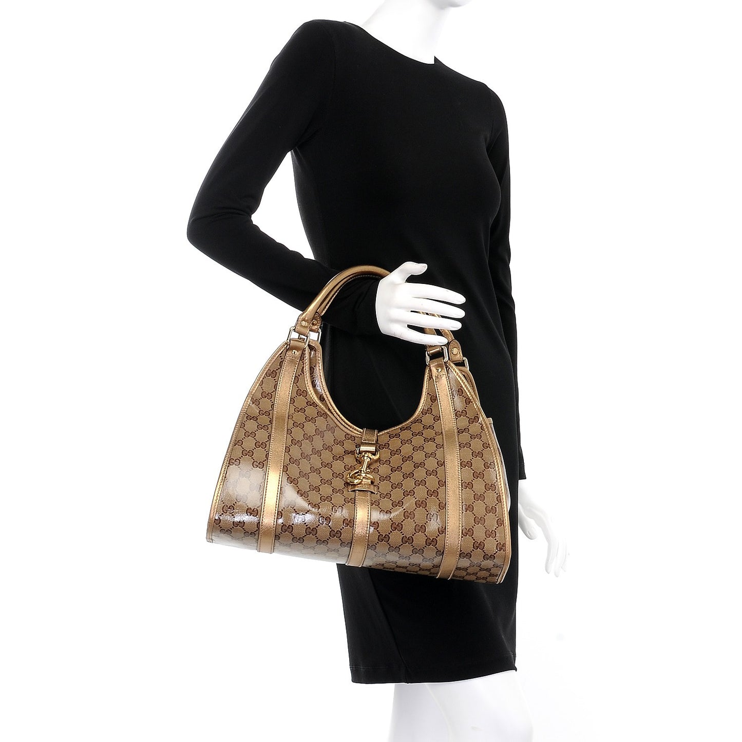 Crystal Monogram Medium Joy Shoulder Bag Bronze