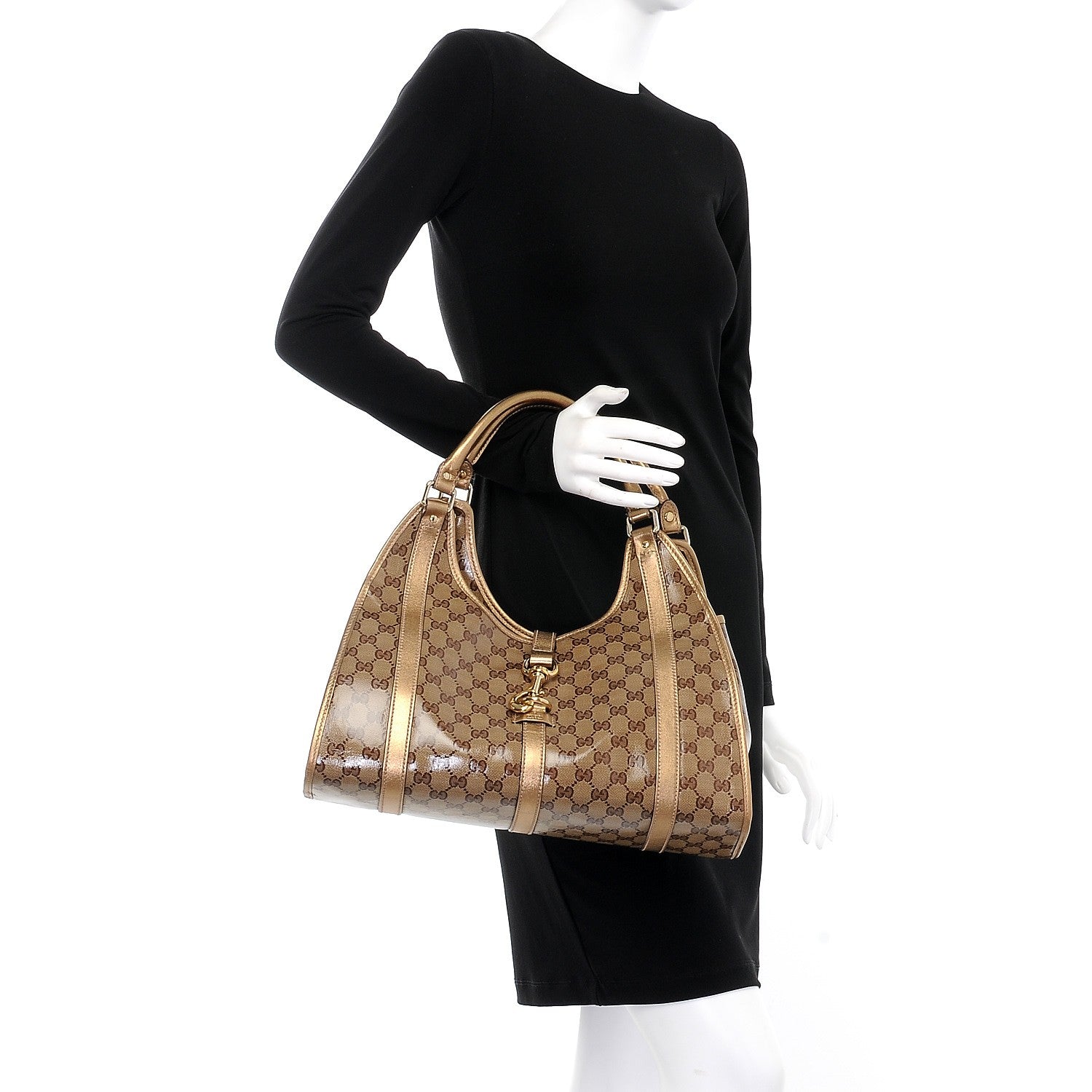 Gucci Crystal Monogram Medium Joy Shoulder Bag Bronze 2 of 7