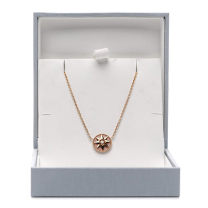 Christian Dior 18K Rose Gold Diamond Pink Opal Rose Des Vents Necklace 6 of 6