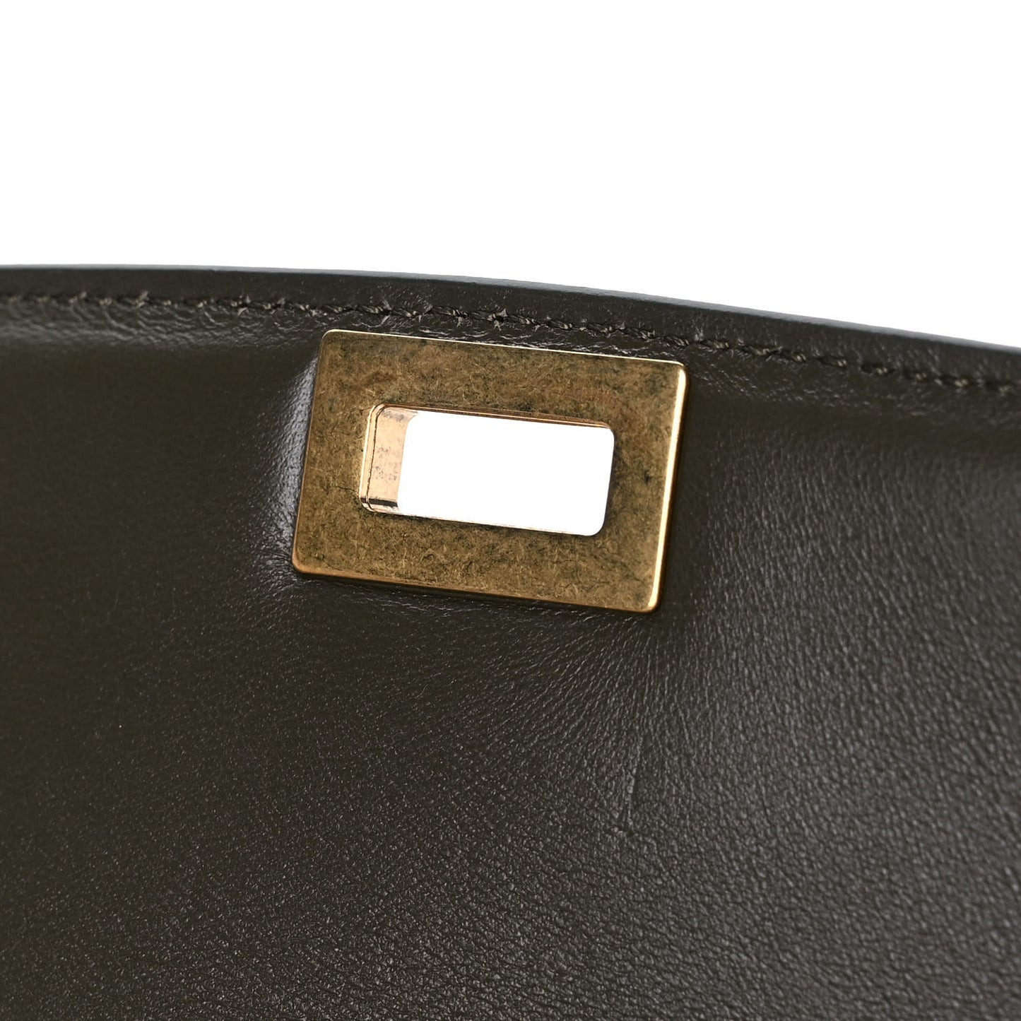 Box Calfskin Medium Classic Box Flap Bag Army Green