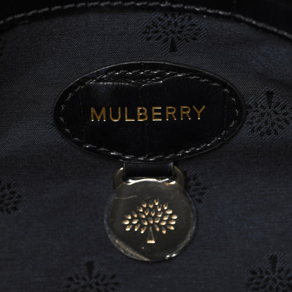 Mulberry Shiny Calfskin Crocodile Print Small Bayswater Satchel Black 6 of 9