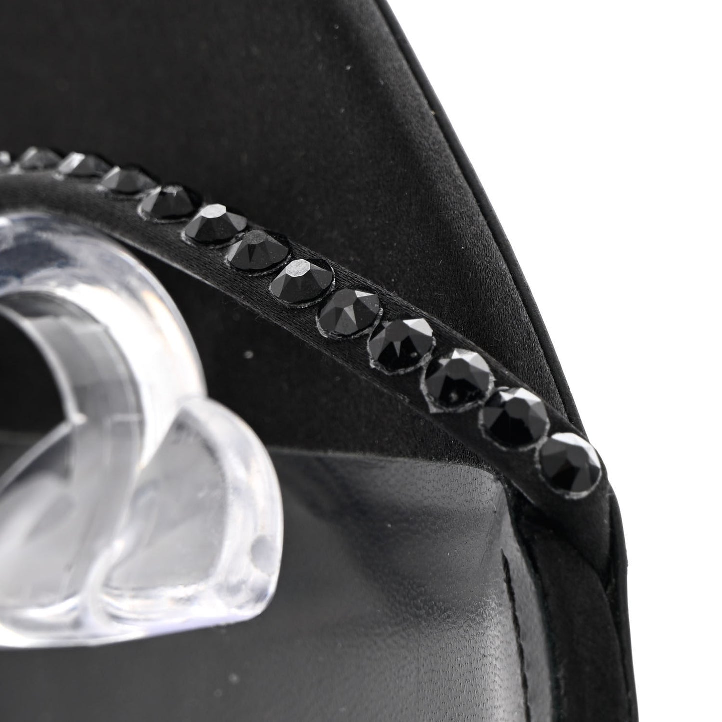 Satin Crystal Opyum Sandals 37.5 Black