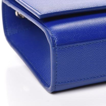 Saint Laurent Grain De Poudre Medium Classic Monogram Kate Satchel Flash Blue 9 of 10