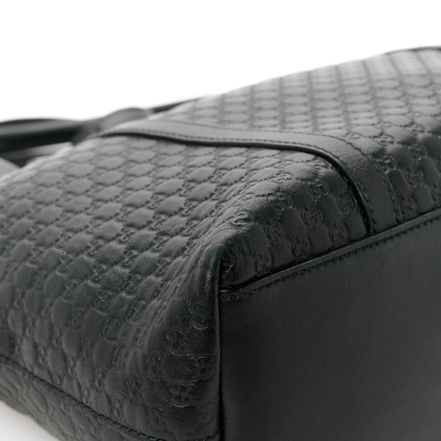 Soft Microguccissima Small Zippered Satchel Black
