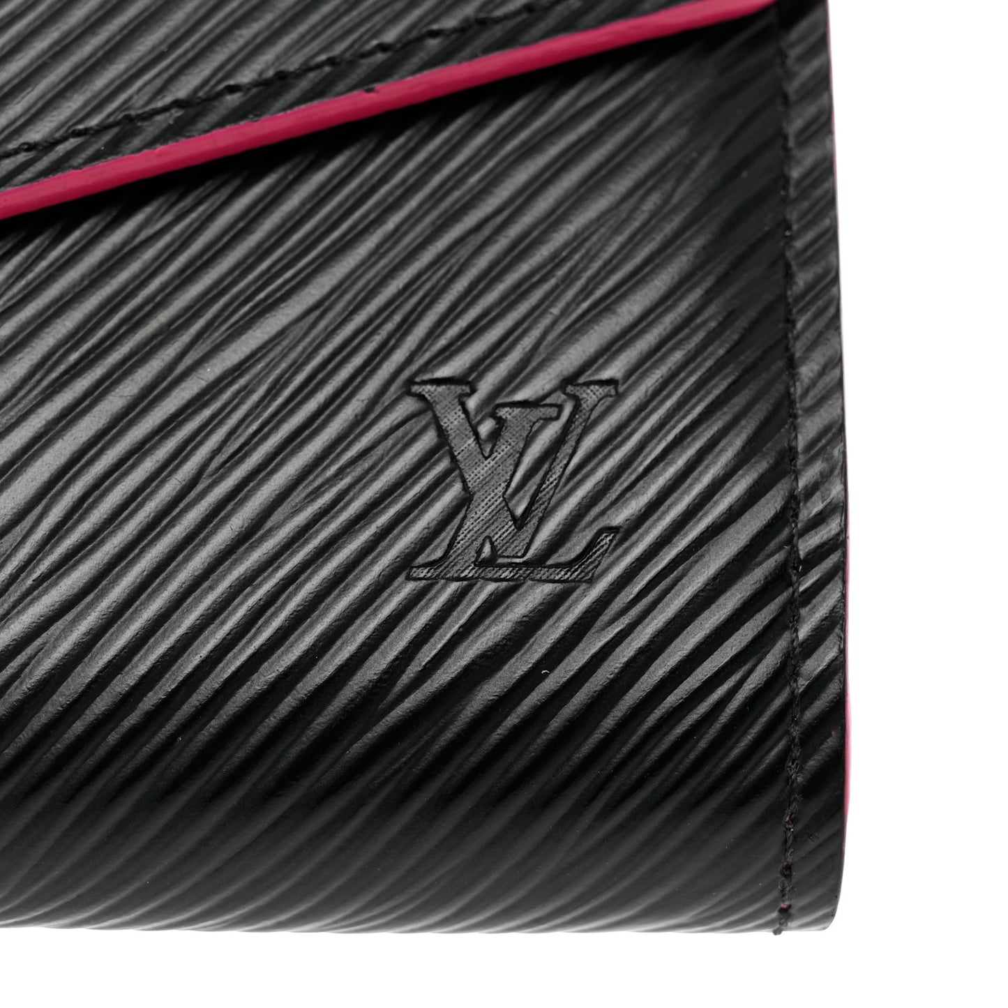 Epi Sarah Wallet NM Black Hot Pink