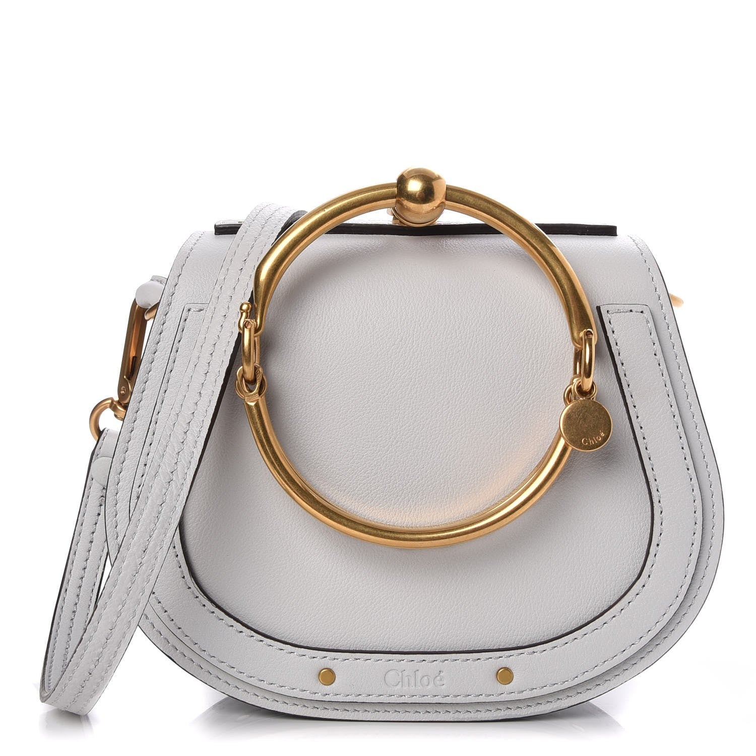 Chloe Calfskin Suede Small Nile Bracelet Bag Airy Grey 1 of 7
